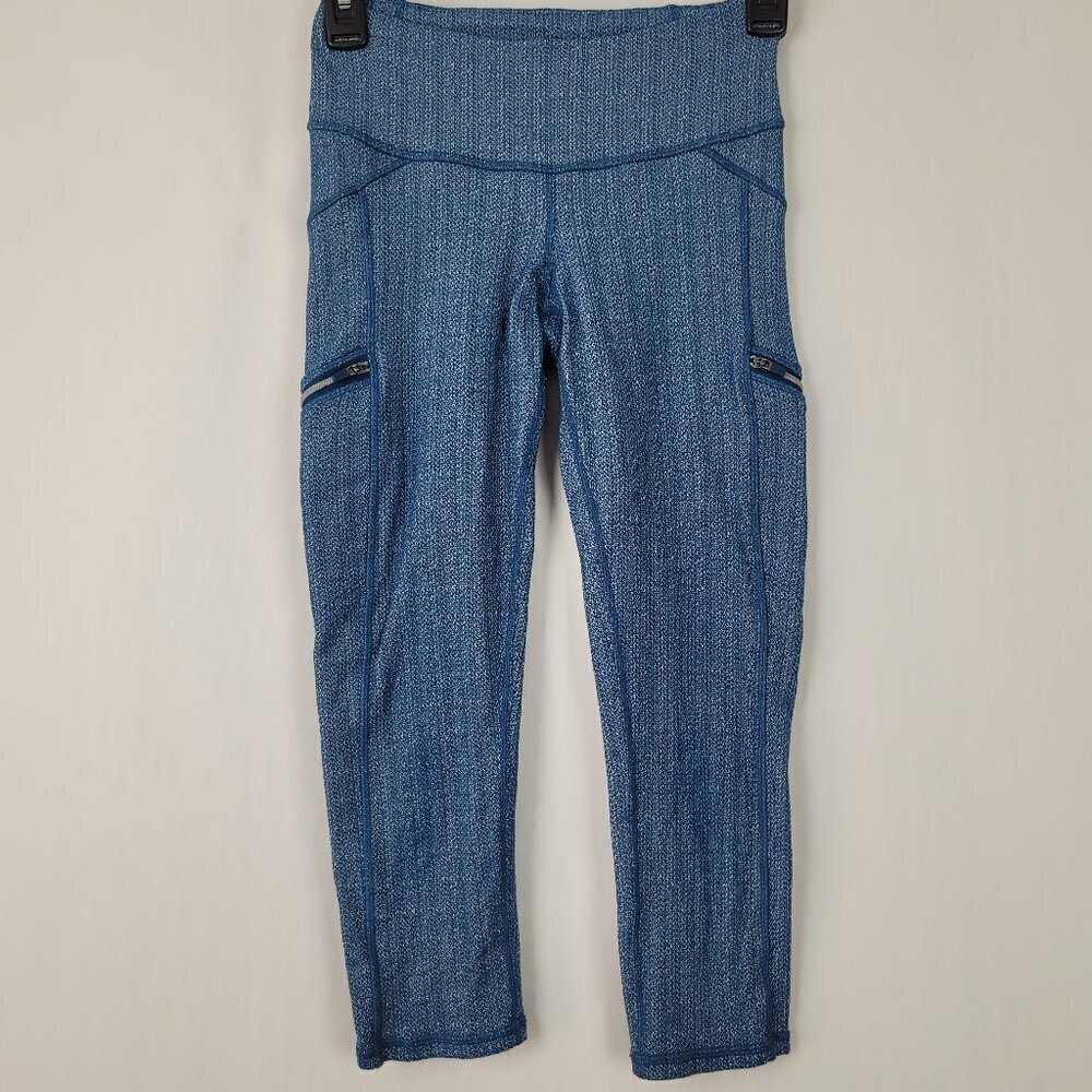 Athleta Static Drifter Capri/Crop Legging Ocean Blue XS 983305 - Picture 2 of 11